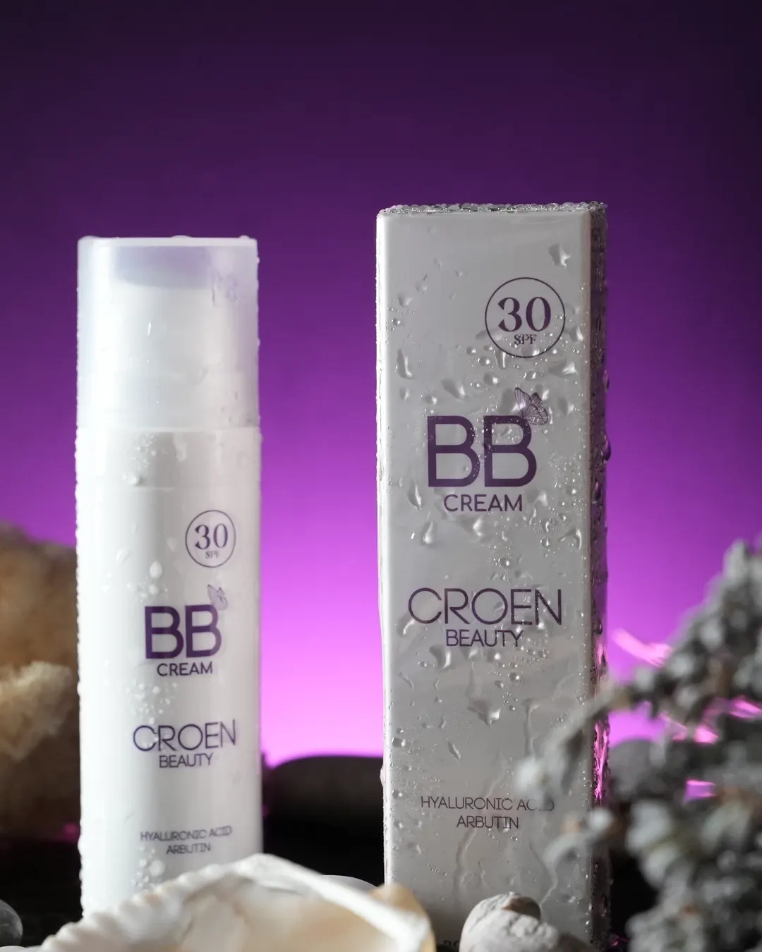 Croen BB Krem SPF 30 şişe ve kutu, mor ışık