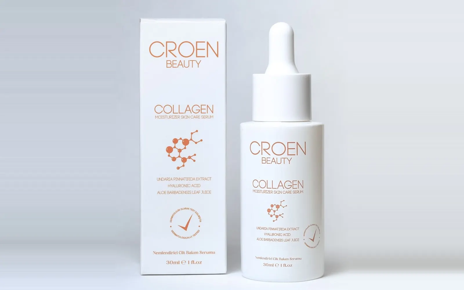 Croen Kolajen Serum şişesi ve kutusu